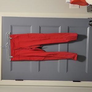 Zyia Red Luxe Drawstring Leggings